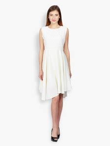 Tokyo Talkies Women Skater White Midi/Calf Length Dress - Buy Tokyo ...