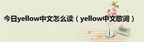 今日yellow中文怎么读（yellow中文歌词）_华夏文化传播网