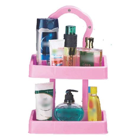 Abee Plastic Bath Mate Wall Hanging Rack with 2 Floors (Multicolor ...