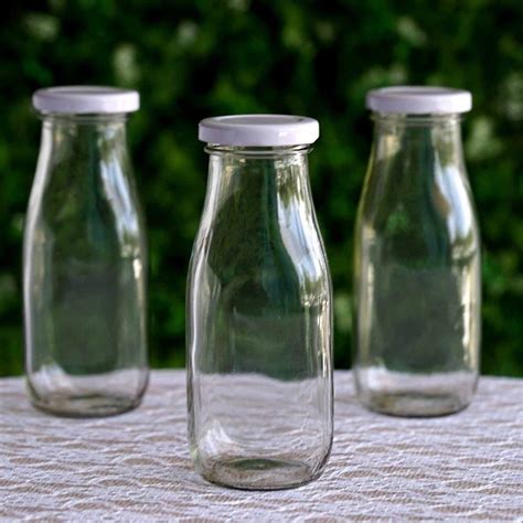 Glass Milk Bottles With Lids 6 Pack - Glass Designs