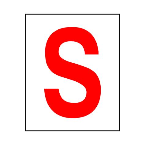 Letter S Sticker Red | Safety-Label.co.uk