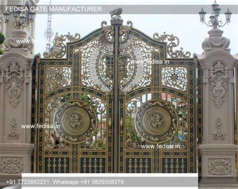 Main Gate Design 2143 Fancy Gate Grill Brick And Wrought Iron Fence ...