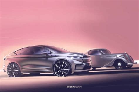 Skoda Enyaq Coupe iV Design Sketches Revealed | Droom Discovery