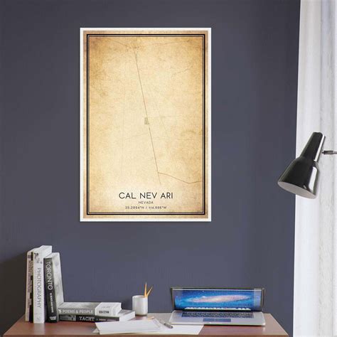 Vintage Cal Nev Ari Nevada Map Poster, Cal Nev Ari NV City Road Wall ...