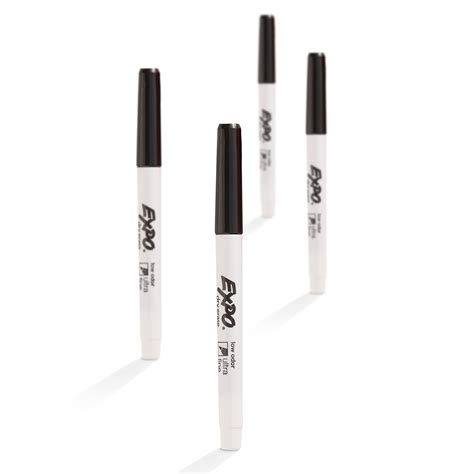 Expo Vibrant Low Odor Dry Erase Markers, Ultra Fine Tip, Black, Pack of ...