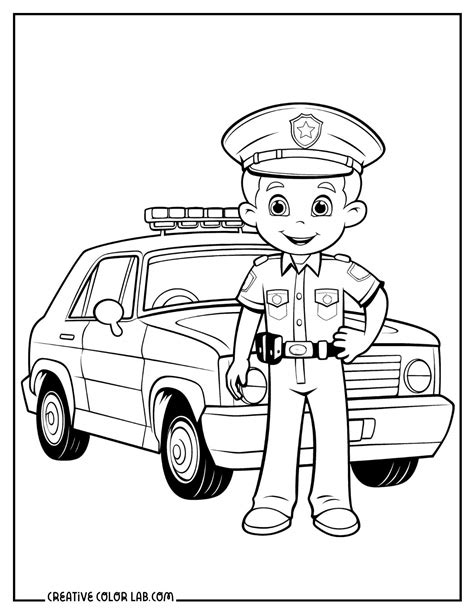 Police Officer Coloring Sheets For Kids