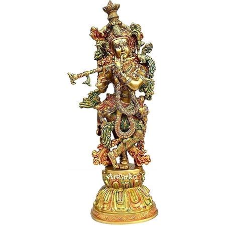 ARTVARKO™ Lord Murli Manohar Krishna Krishan Brass Statue Murti Gift ...
