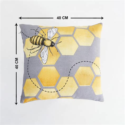 Buy Honey Bee Printed Cushion Covers - Set Of 2 Pcs - Cotton - 40 cm x ...