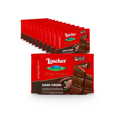 Buy Loacker Chocolate Bar Dark Creme | 12-Pack |dark chocolate with a ...