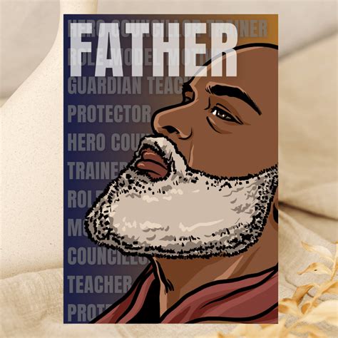 Black Fathers Day Card: Roles of the Father - grey beard | Wakuda