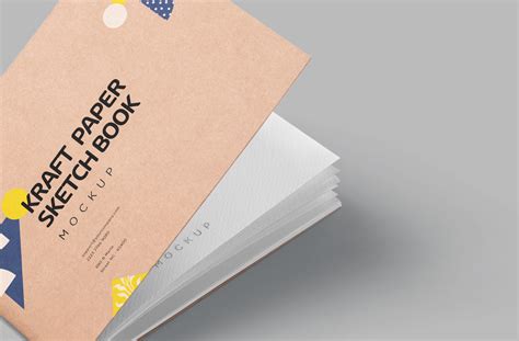 Open Kraft Paper Sketchbook Mockup for Artists | ZippyPixels