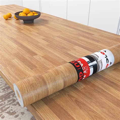 Decotalk Wood Contact Paper Peel and Stick 17.7"x200" Butcher Block ...