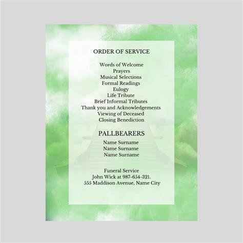 Image result for Funeral Service Program