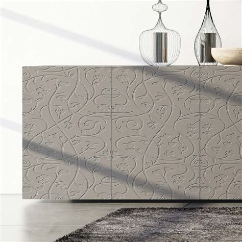 Living Room Sideboard in Mdf with Decorated Doors Made in Italy