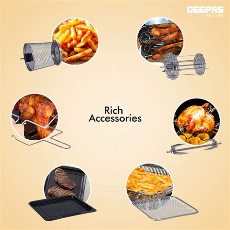 Geepas 1500W Air Fryer Oven Digital 9-in-1 Convection Air Fryer ...