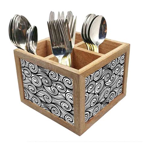 Nutcase Wooden Cutlery Stand Holder Silverware Caddy Spoons Forks ...