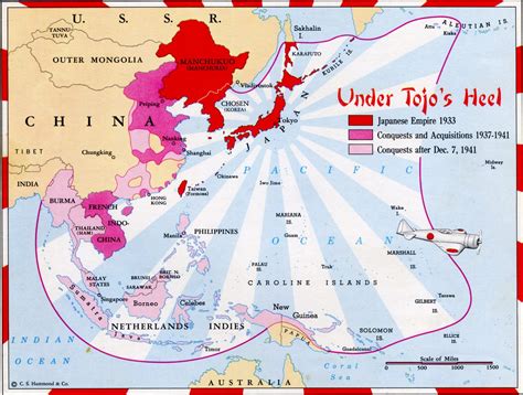 Map of the Japanese Empire, showing changes from 1933 to 1944. From ...