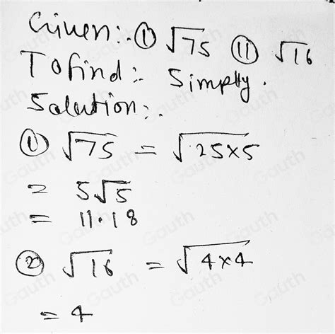 Solved: Simplifying Radicals Worksheet 1 Simplify. 1) sqrt(75) 2) sqrt ...