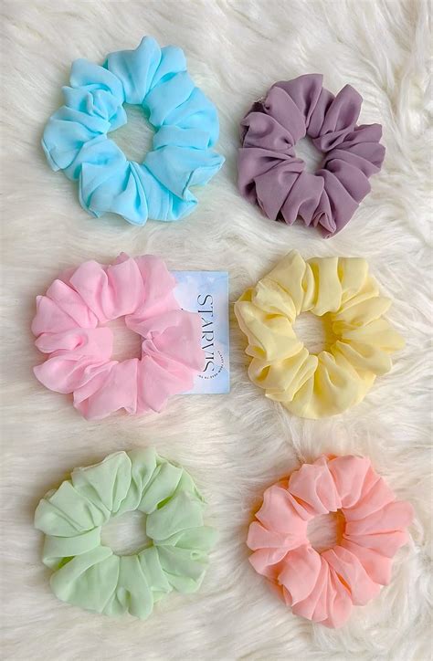 Starvis Luxury XL Size 6pcs Georgette Scrunchies for women। Stylish ...