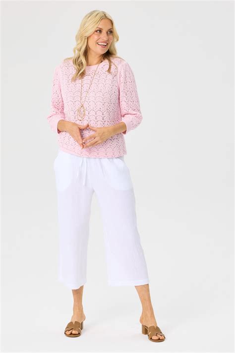 Shop Bubble Crop Wide Leg Pant in White – Fella Hamilton