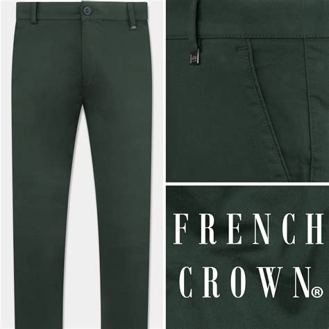 Sacramento Green Plain-Solid Premium Cotton Pant For Men.