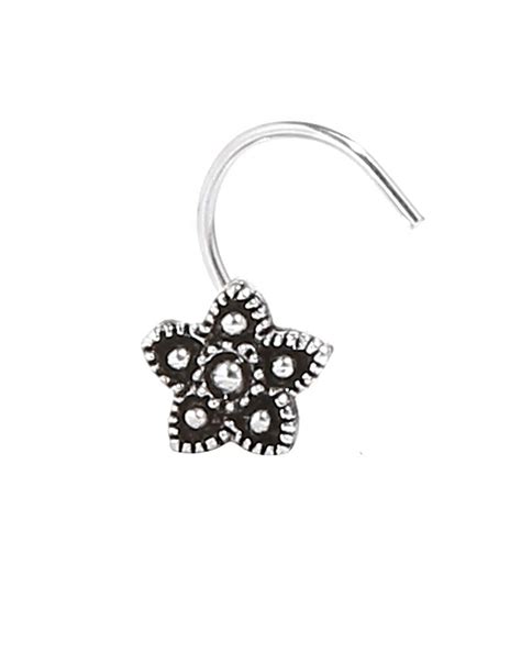 Buy Nemichand Jewels 925 sterling Silver Trendy Antique oxidised nose ...