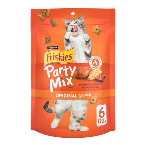 Purina Friskies Crunchy Party Mix Cat Treats, Original Flavor, 6 oz ...