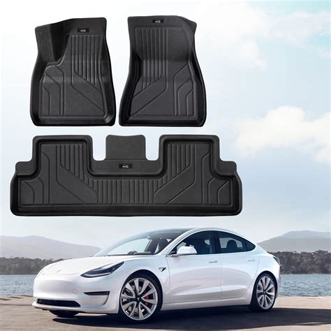 Fjinfly 2021 2022 2023 Tesla Model 3 Floor Mats All Weather Tesla 3 ...