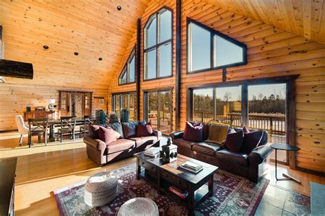 Modern Log Cabin Living Room