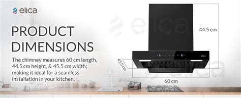 Elica 60cm 1350 m3/hr Filterless Autoclean Kitchen Chimney with 10 ...