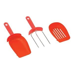 Buy Kuhn Rikon Meat Fork and Scoop, Red, Set of 2 Online at Low Prices ...