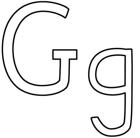 Letter G Template Free Printable - Printable Sight Words List