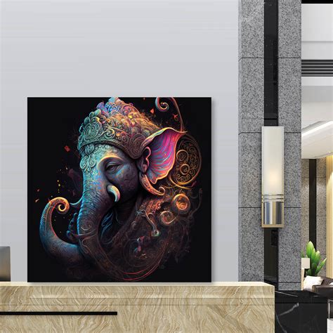 Multi Ganesh ji Canvas Painting for Home, Bedroom & Living Room ...