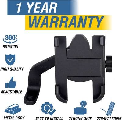 ASRYD Motorcycle & Scooty Mirror Holder Black Aluminum Easy Fit in All ...