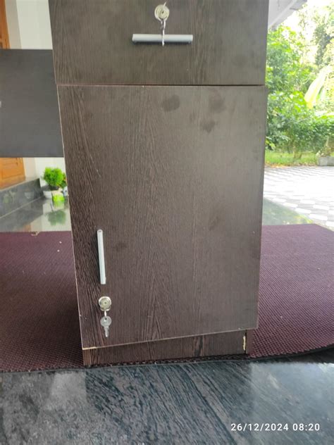 ABOUT SPACE Study Table with Lockable Drawer, Cabinet & Wire Holes ...