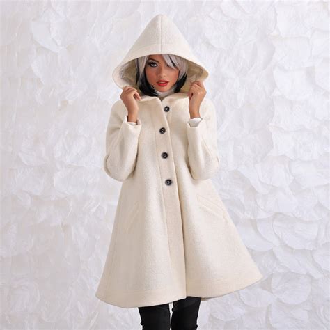 Women's Black Hooded Wool Winter Coat at Arthur Dwyer blog