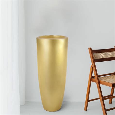 Amazon.com: Luystoka Large Planter, 35.5 inch Tall Floor Planter,Gold ...