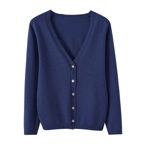 Navy Cardigan Sweaters for Women Spring And Autumn Leisure Loose Solid ...