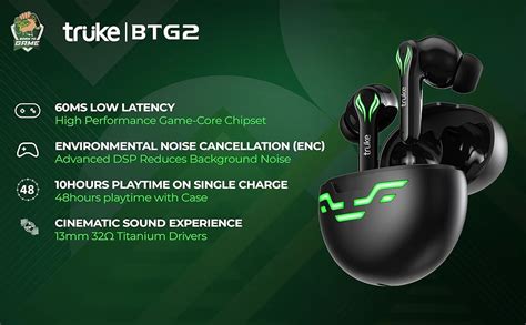 truke BTG 2 Bluetooth Truly Wireless in Ear Earbuds with Microphone ...