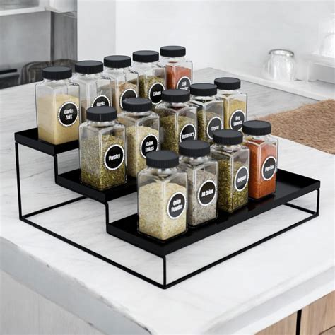 Go Hooked Kitchen 3-Tier Step Standing rack Kitchen Spice Bottle Rack ...