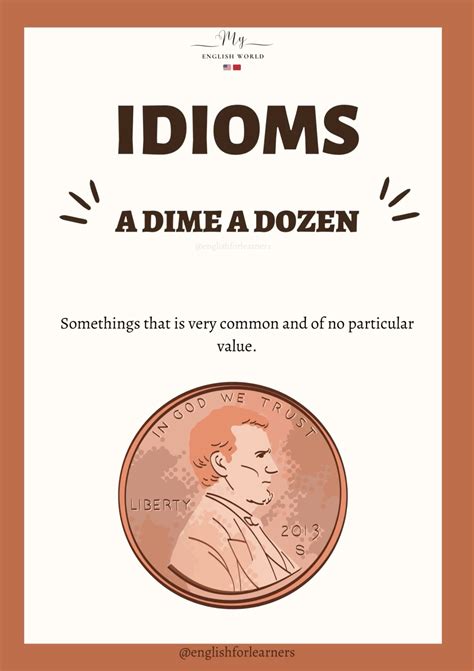 A dime a dozen | Изучение английского, Английские идиомы, Идиомы
