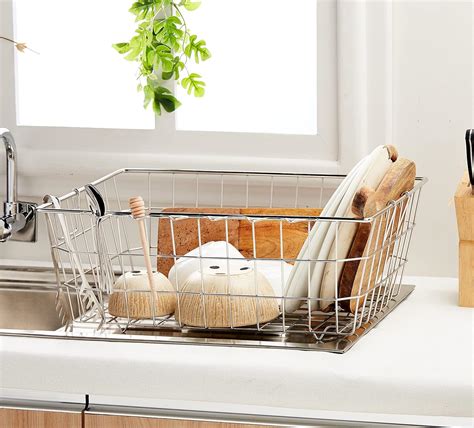 Buy Amazon Brand - Solimo Stainless Steel Dish Drainer (50 cm x 20 cm x ...