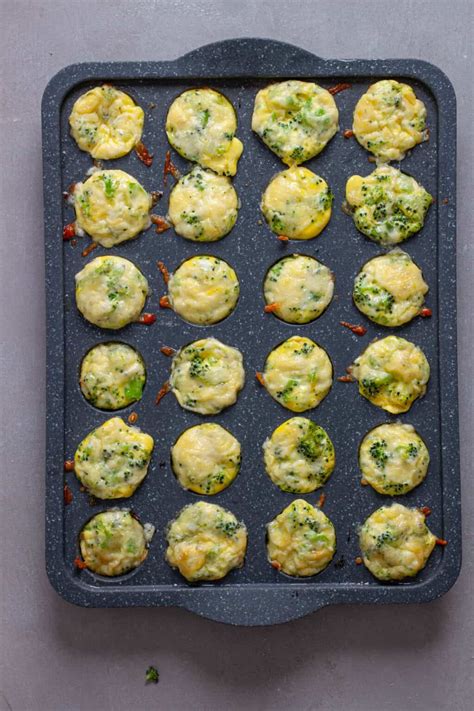 Mini Egg Bites with Broccoli and Cheddar - The Real Recipes