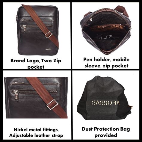 Sassora Genuine Leather Unisex Sling Crossbody Bag – Everyday Travel C