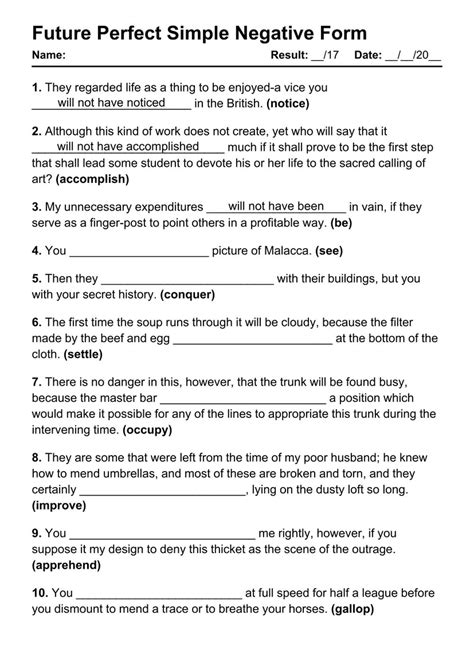 Future Perfect Negative Sentence 的图像结果