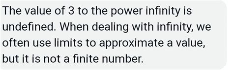 3 to the power of infinity - Brainly.in