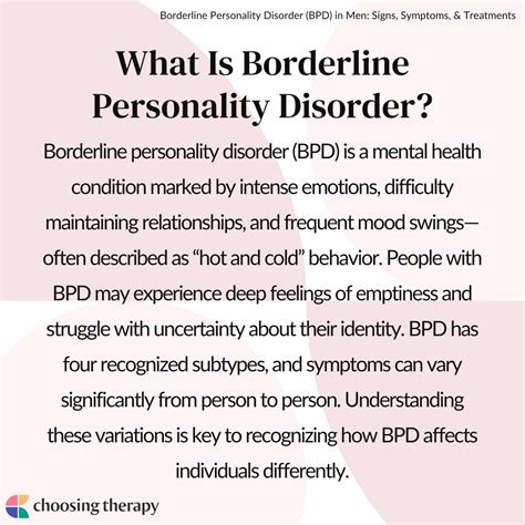 Borderline Personality Disorder (BPD) in Men