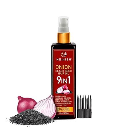 Buy Newish Onion Black Seed Hair Oil for Hair Growth & Hair Fall ...