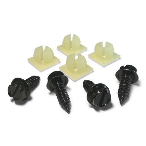 License Plate Screw Kit Black Oem Style Fasteners With Nylon ...