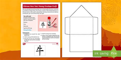 KS1 Chinese New Year Money Envelope Craft (teacher made)